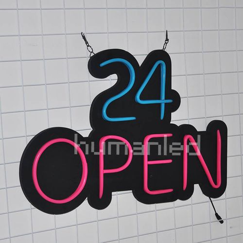 led open 24小时霓虹广告牌制作 发光广告板 霓虹灯标识牌